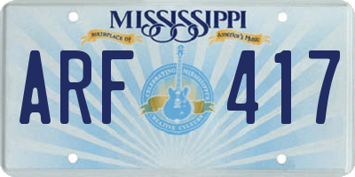 MS license plate ARF417