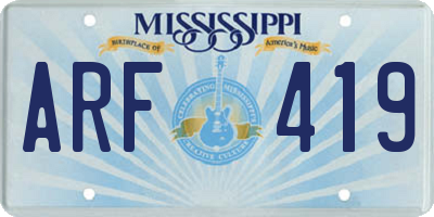 MS license plate ARF419