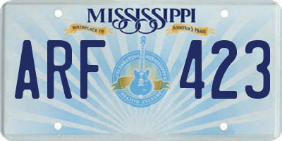 MS license plate ARF423