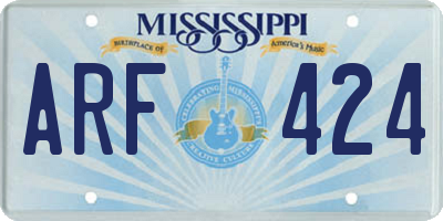 MS license plate ARF424