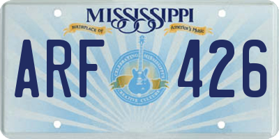 MS license plate ARF426