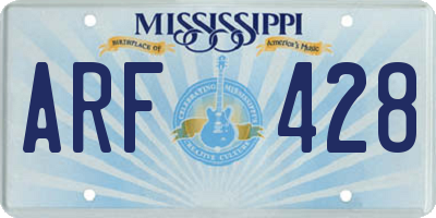 MS license plate ARF428
