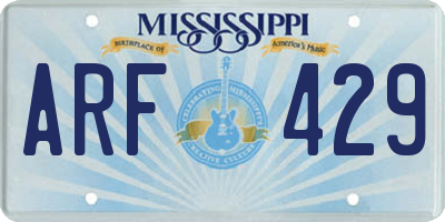 MS license plate ARF429