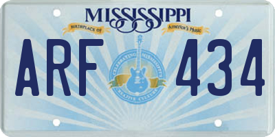 MS license plate ARF434