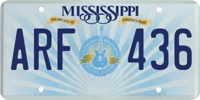 MS license plate ARF436