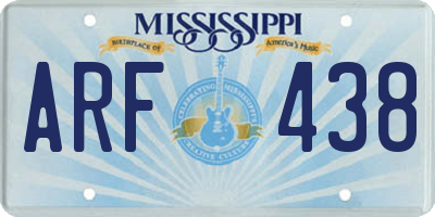 MS license plate ARF438