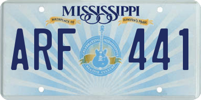 MS license plate ARF441