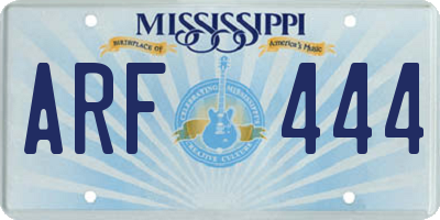 MS license plate ARF444