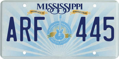 MS license plate ARF445