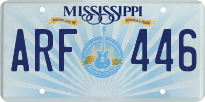 MS license plate ARF446
