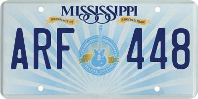 MS license plate ARF448