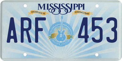 MS license plate ARF453