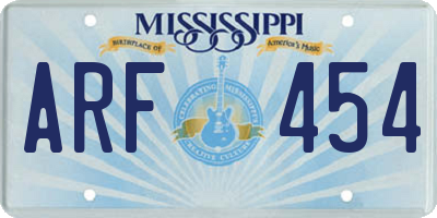 MS license plate ARF454