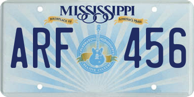 MS license plate ARF456