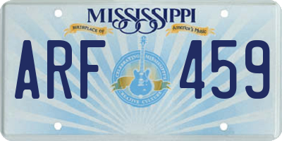 MS license plate ARF459