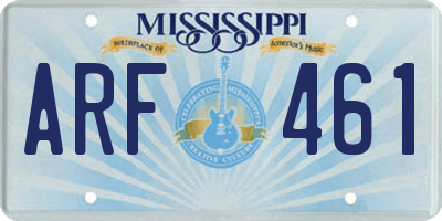 MS license plate ARF461