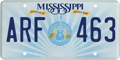 MS license plate ARF463