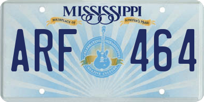 MS license plate ARF464