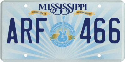MS license plate ARF466