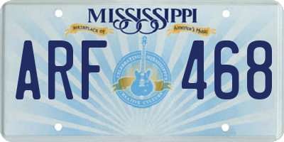 MS license plate ARF468