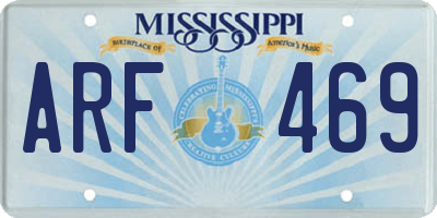 MS license plate ARF469