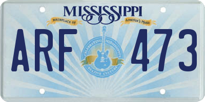 MS license plate ARF473