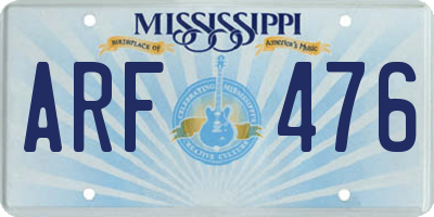 MS license plate ARF476
