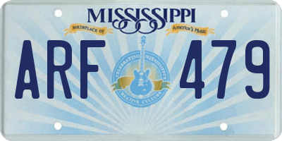 MS license plate ARF479