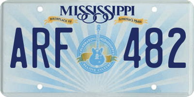 MS license plate ARF482