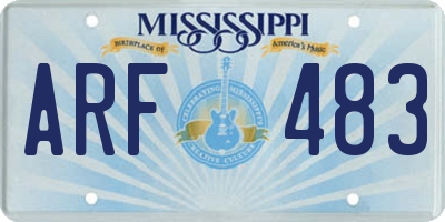 MS license plate ARF483