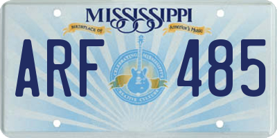 MS license plate ARF485
