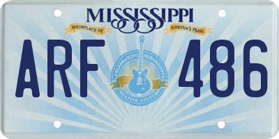MS license plate ARF486
