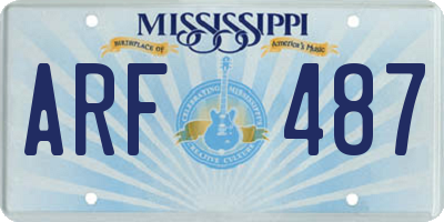MS license plate ARF487
