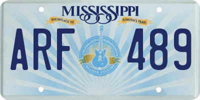 MS license plate ARF489