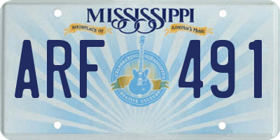 MS license plate ARF491