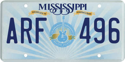 MS license plate ARF496