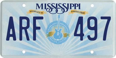 MS license plate ARF497