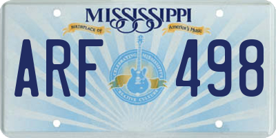 MS license plate ARF498