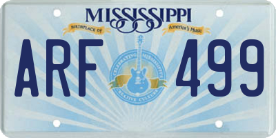 MS license plate ARF499