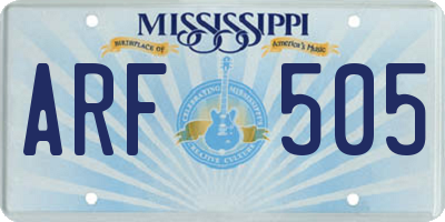 MS license plate ARF505