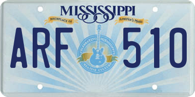 MS license plate ARF510