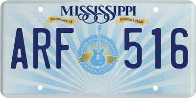 MS license plate ARF516