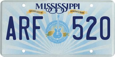 MS license plate ARF520