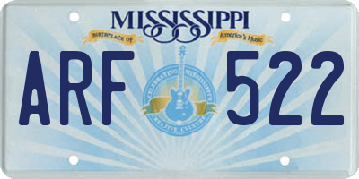 MS license plate ARF522