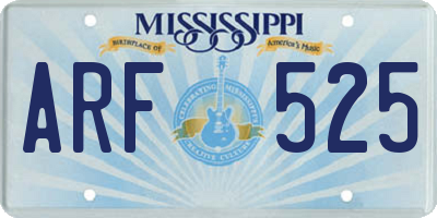 MS license plate ARF525