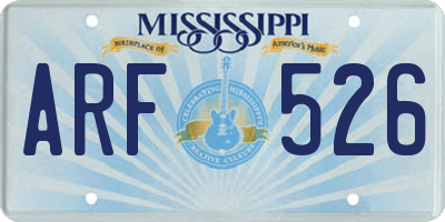 MS license plate ARF526