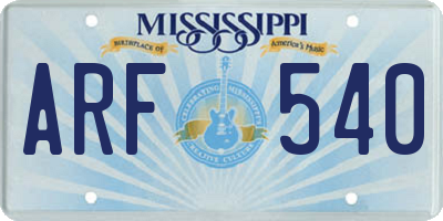 MS license plate ARF540