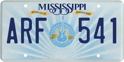 MS license plate ARF541