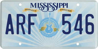 MS license plate ARF546
