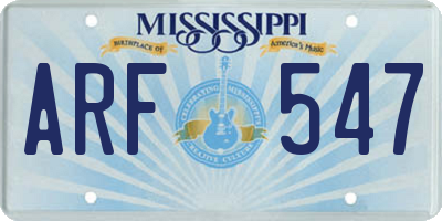 MS license plate ARF547